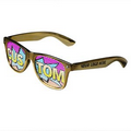 Gold Logo Lenses Custom Printed Lenses Retro Sunglasses